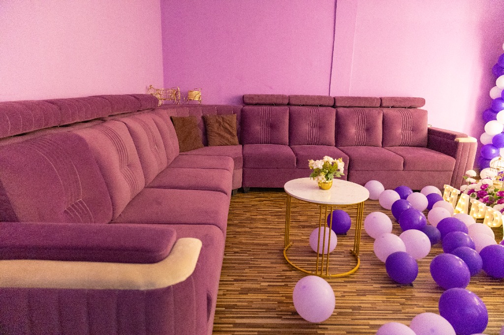 VIP Velvet Sectional Lounge & Floor Balloons