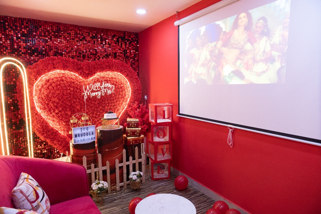 180" 4K Laser Cinema in Red Romance Suite